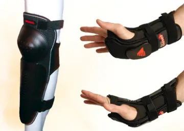 Skate protection as wristguards kneeguards and elbowguards