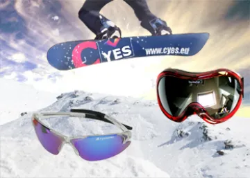 Zonnebril en goggles voor snowboard en ski