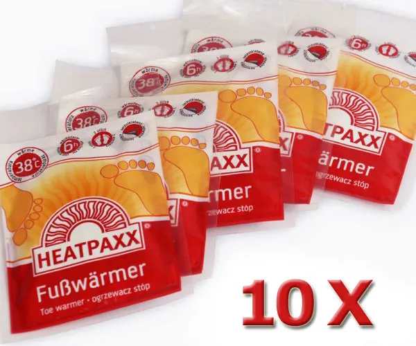 10-er Pack Fußwärmer Thermopads Zehenwärmer Wärmekissen Wärmepad HeatPaxx 